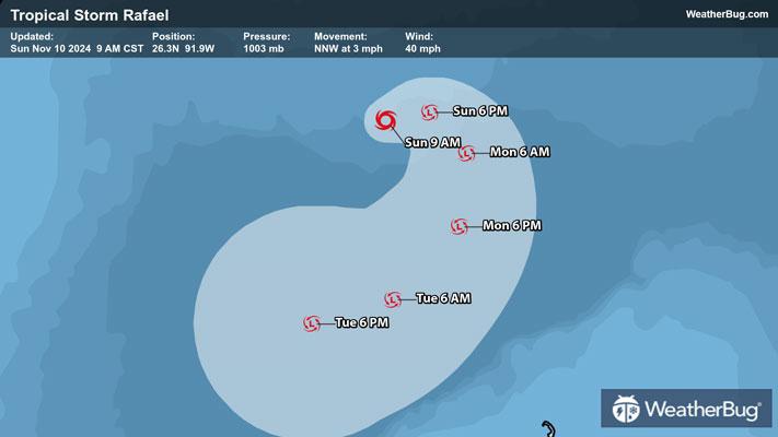 Tropical Storm Rafael Forecast Track