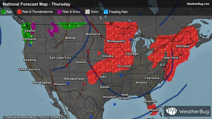 Thursday's Weather Outlook