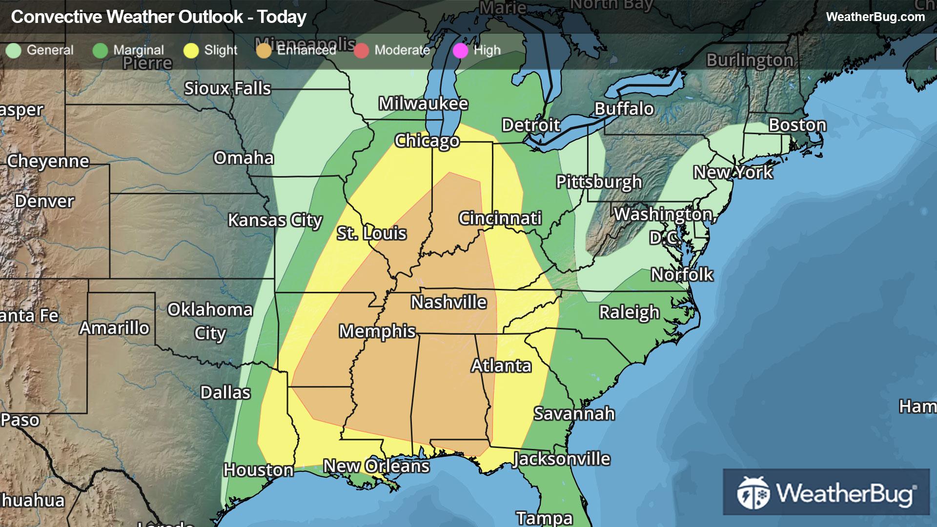 Sunday's Severe Weather Outlook