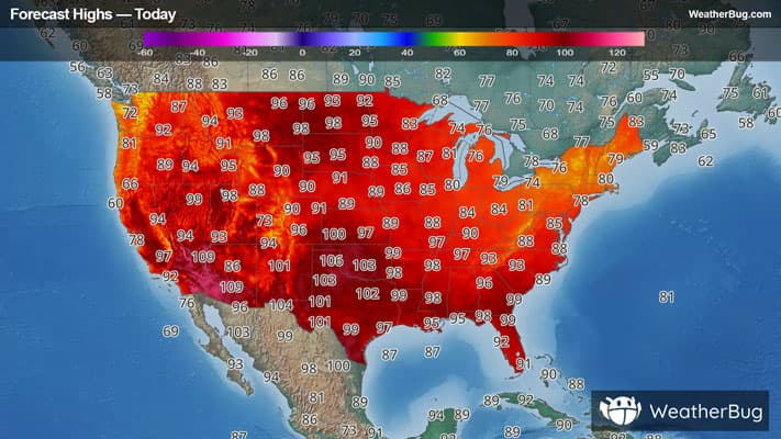 Today's High Temperatures
