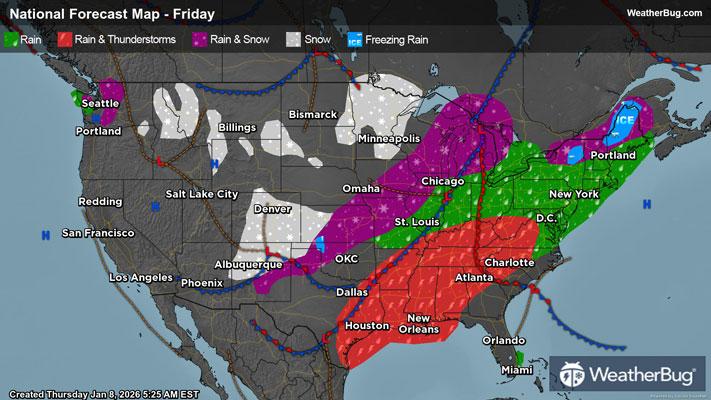Friday's Weather Outlook