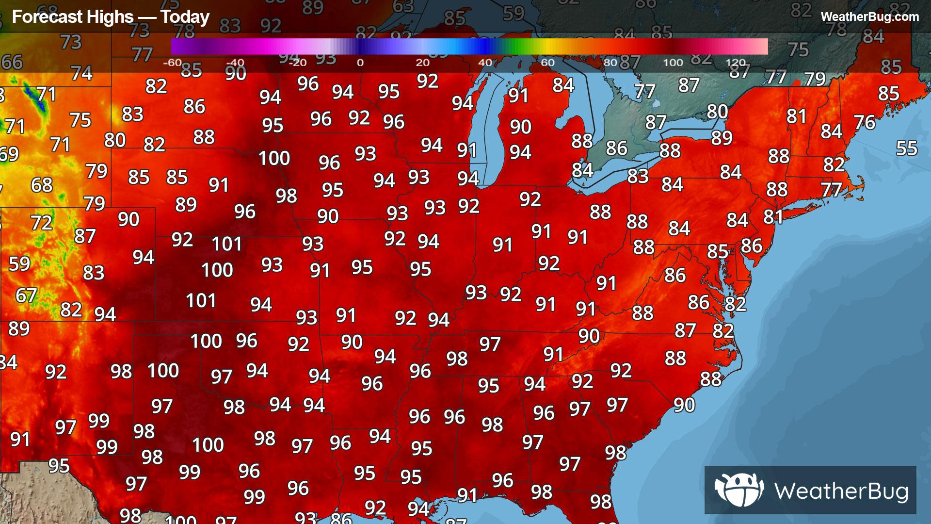 Today's High Temperatures