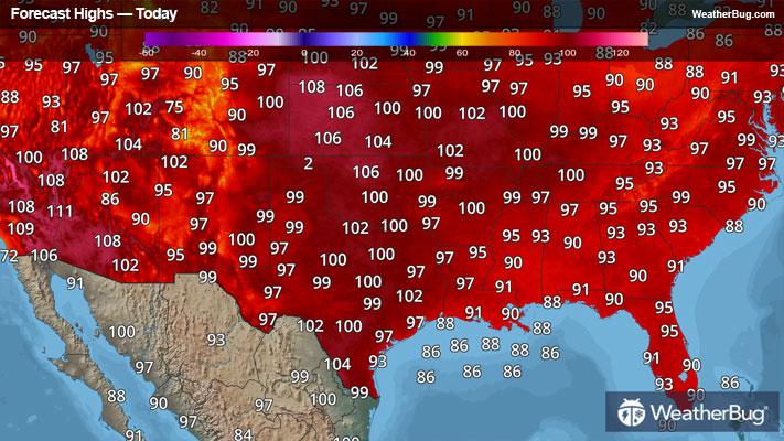 Today's Forecast High Temperatures
