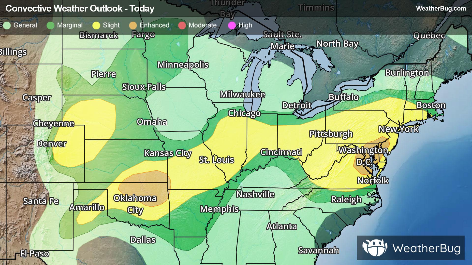 Today's Severe Thunderstorm Outlook