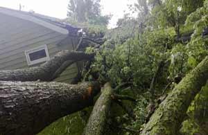 Damage such as this is typical of what you might see should a storm hit during a "Moderate Risk" threat.