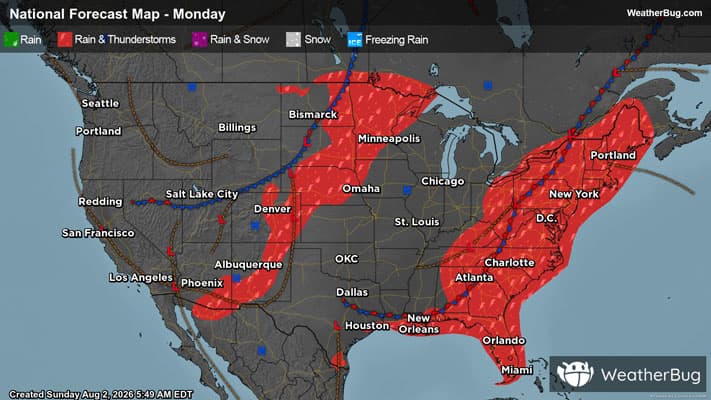 Monday's Weather Outlook