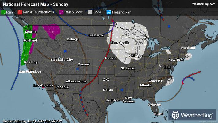 Sunday's Weather Outlook