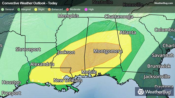 Today's Severe Weather Threat Map