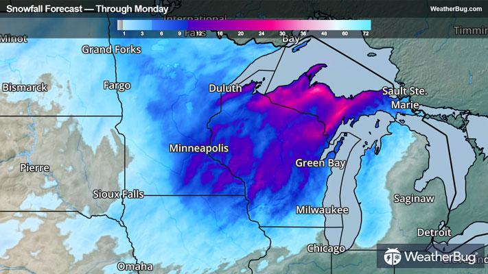 Snow Forecast Through Monday