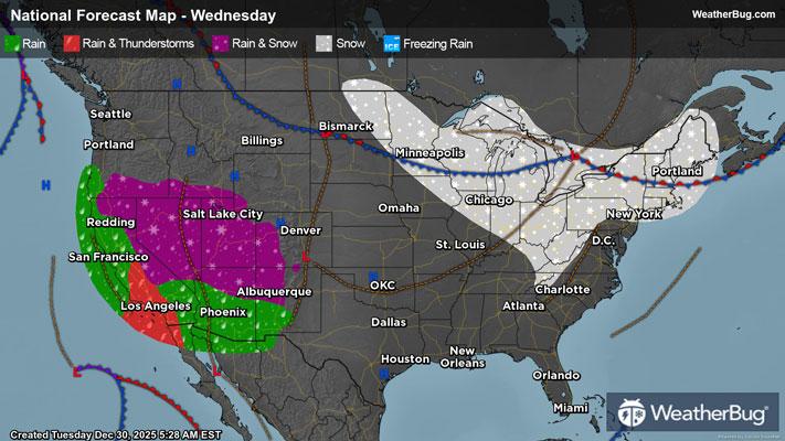 Wednesday's Weather Outlook
