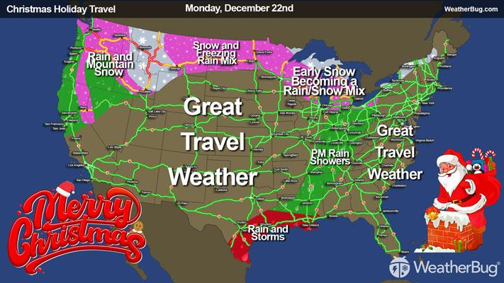 Travel Outlook for Monday, December 22