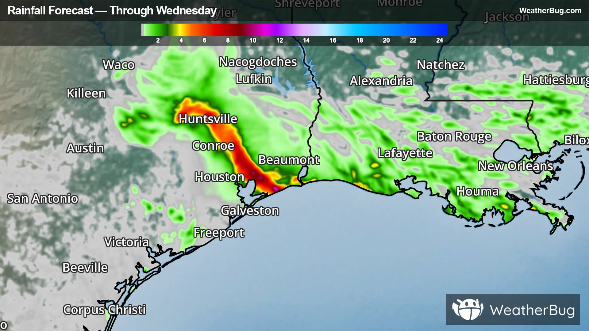 Rainfall Expected through Wednesday