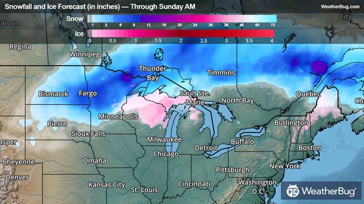 Snowfall Forecast Through Sunday Morning