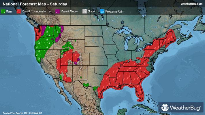 Saturday's Forecast Map