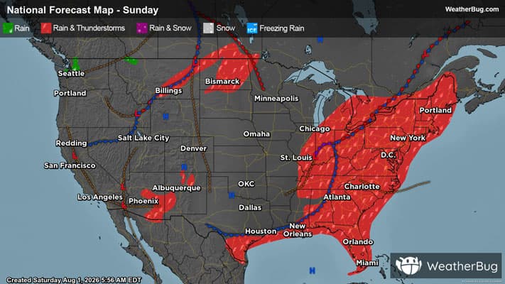 Sunday's Weather Outlook