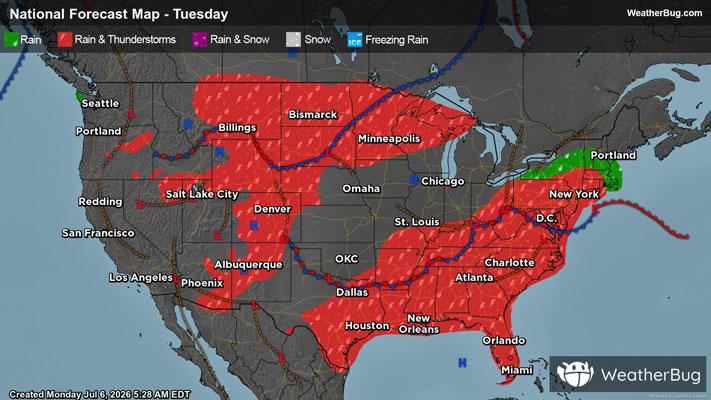 Tuesday's Weather Outlook