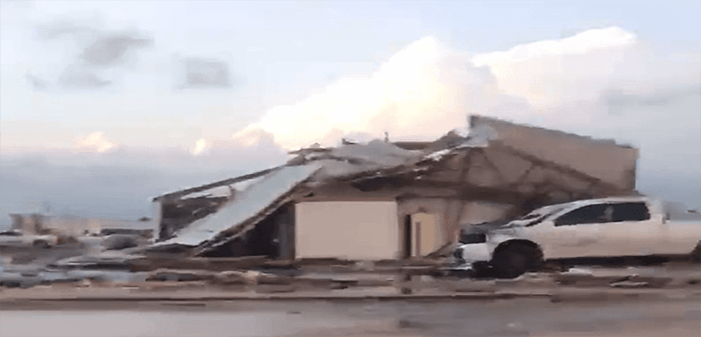 Dozens of homes were destroyed when a tornado ripped through Elk City, Oklahoma, on Tuesday.