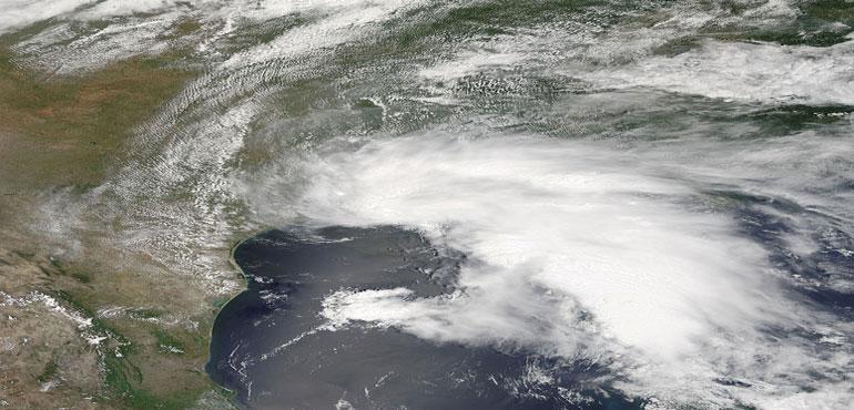 Tropical Storm Allison at peak intensity on June 5 at 1715 UTC. (NASA/Wikimedia Commons)