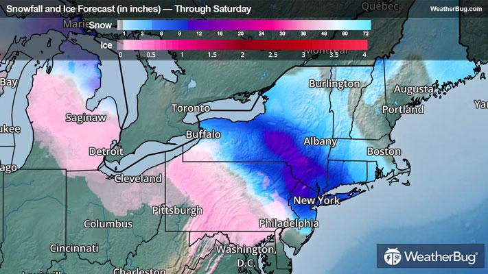 Snow and Ice Forecast through Saturday