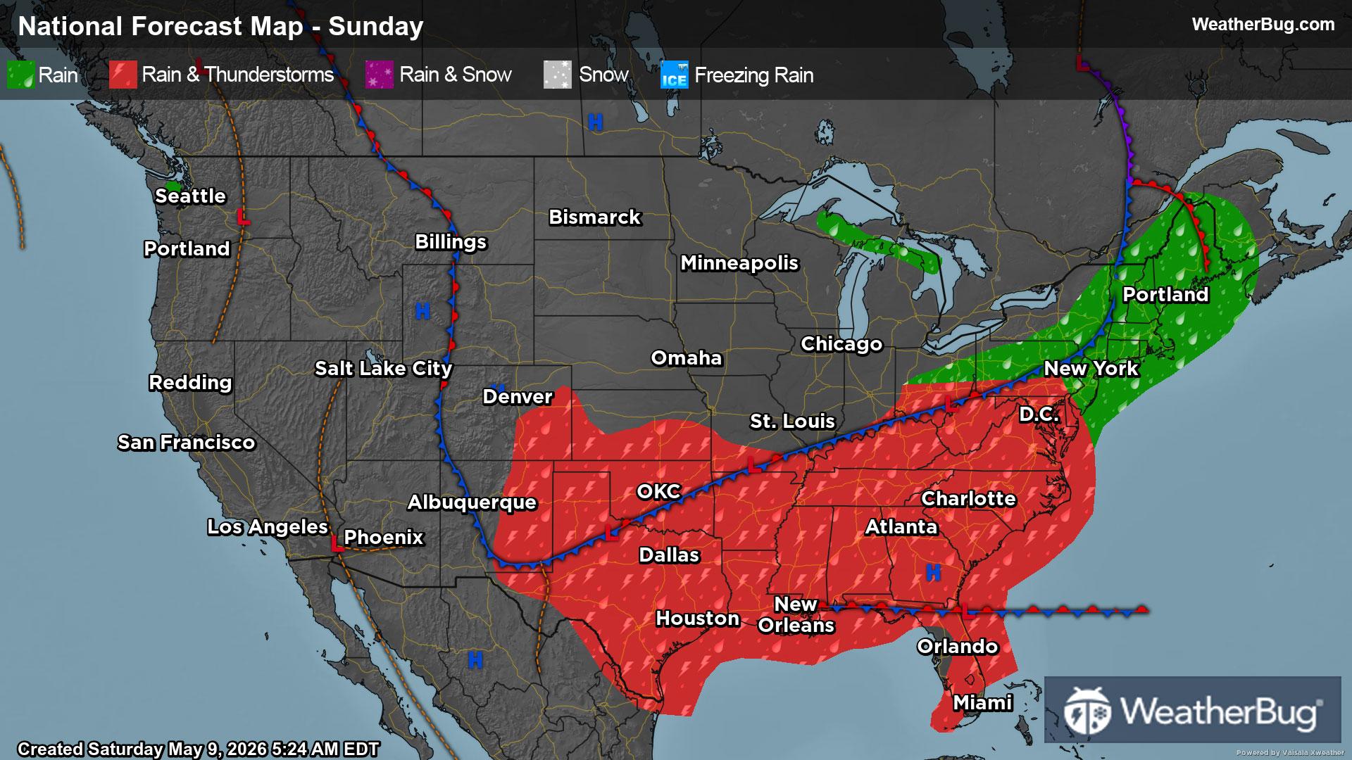 Sunday's Weather Outlook