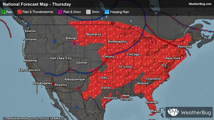 Thursday's Weather Outlook