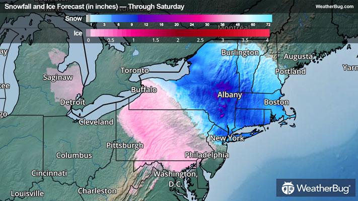Snow and Ice Forecast through Saturday