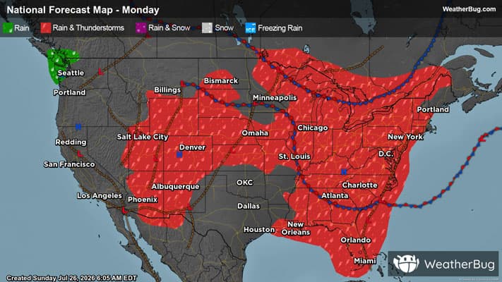 Monday's Weather Outlook