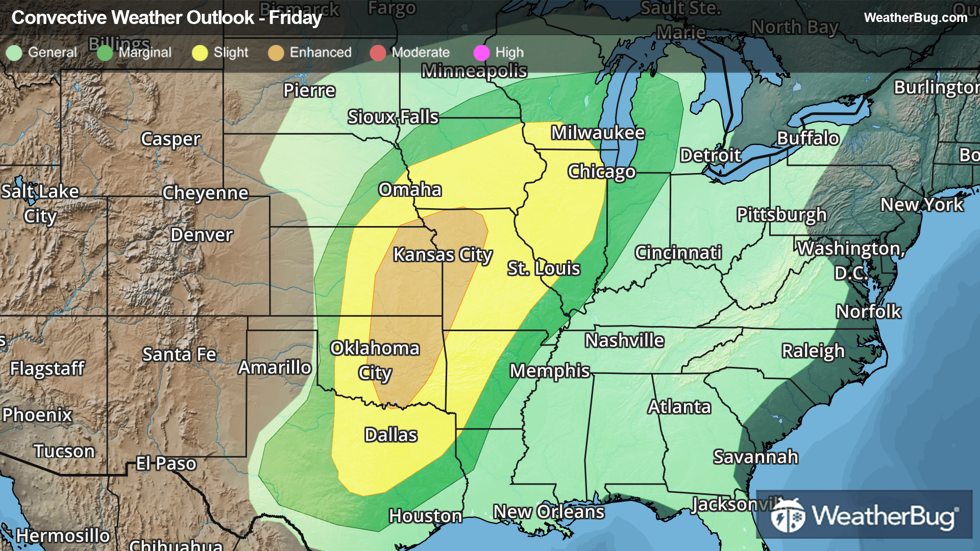 Friday's Severe Thunderstorm Outlook