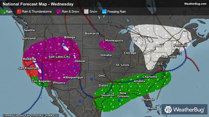 Wednesday's Weather Outlook