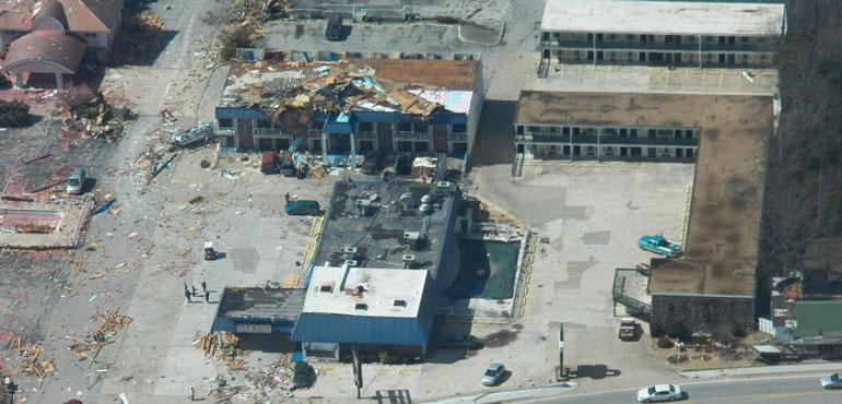 An aerial view of Branson, Missouri, following the tornado outbreak (NWS Springfield MO)