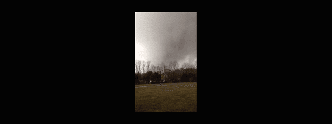 A screenshot of a developing tornado near Appomattox County, Va., on Wednesday. (Chad Crain, Facebook)