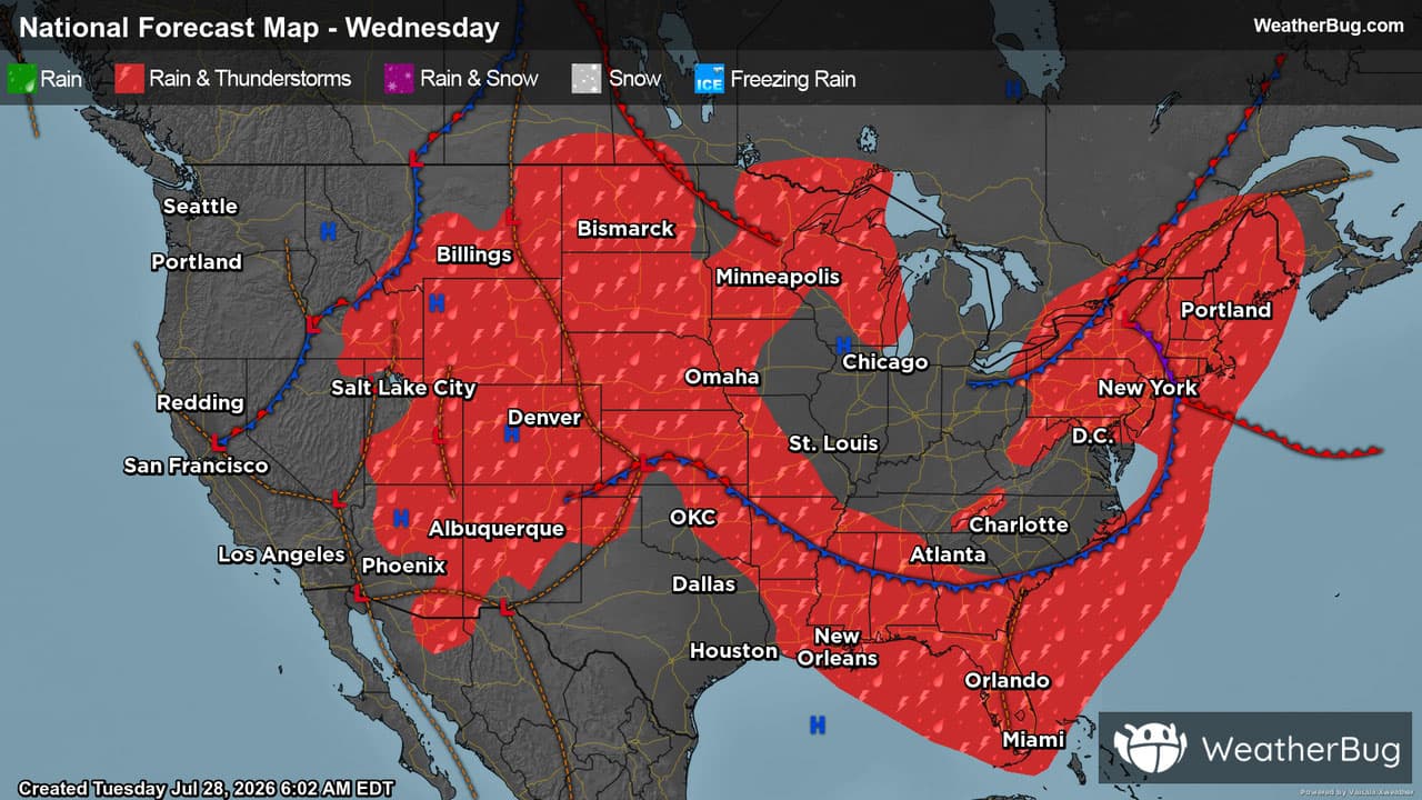 Wednesday's Weather Outlook