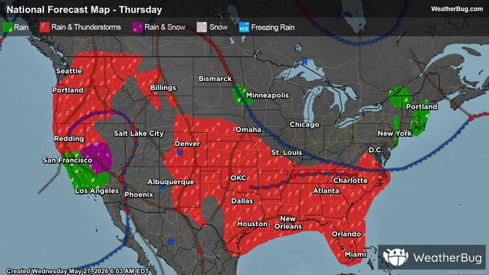 Thursday's Weather Outlook