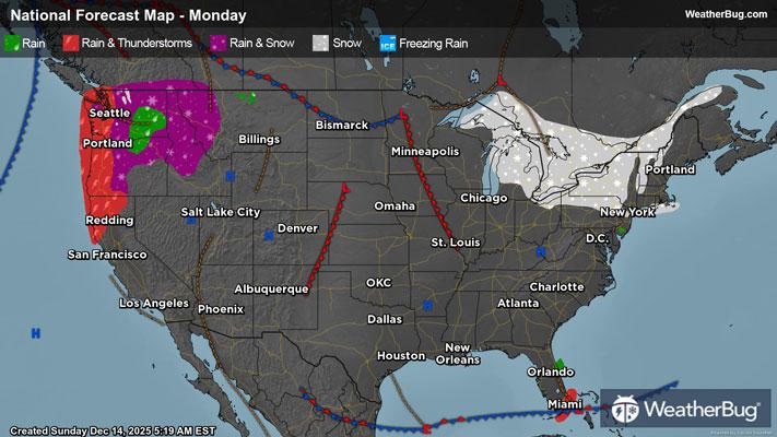 Monday's Weather Outlook