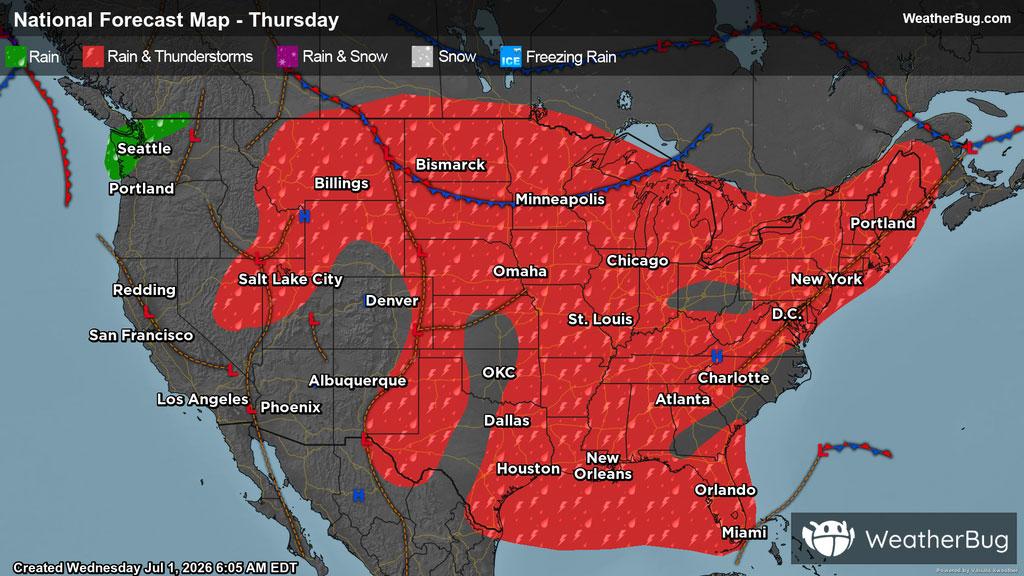 Thursday's Weather Outlook
