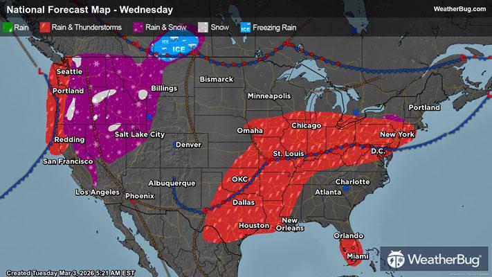 Wednesday's Weather Outlook