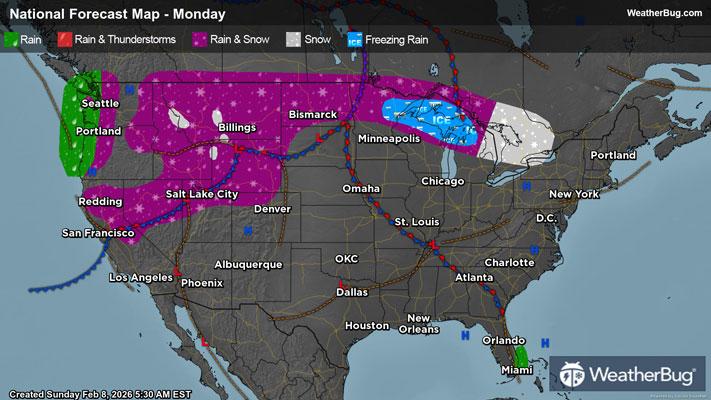 Monday's Weather Outlook