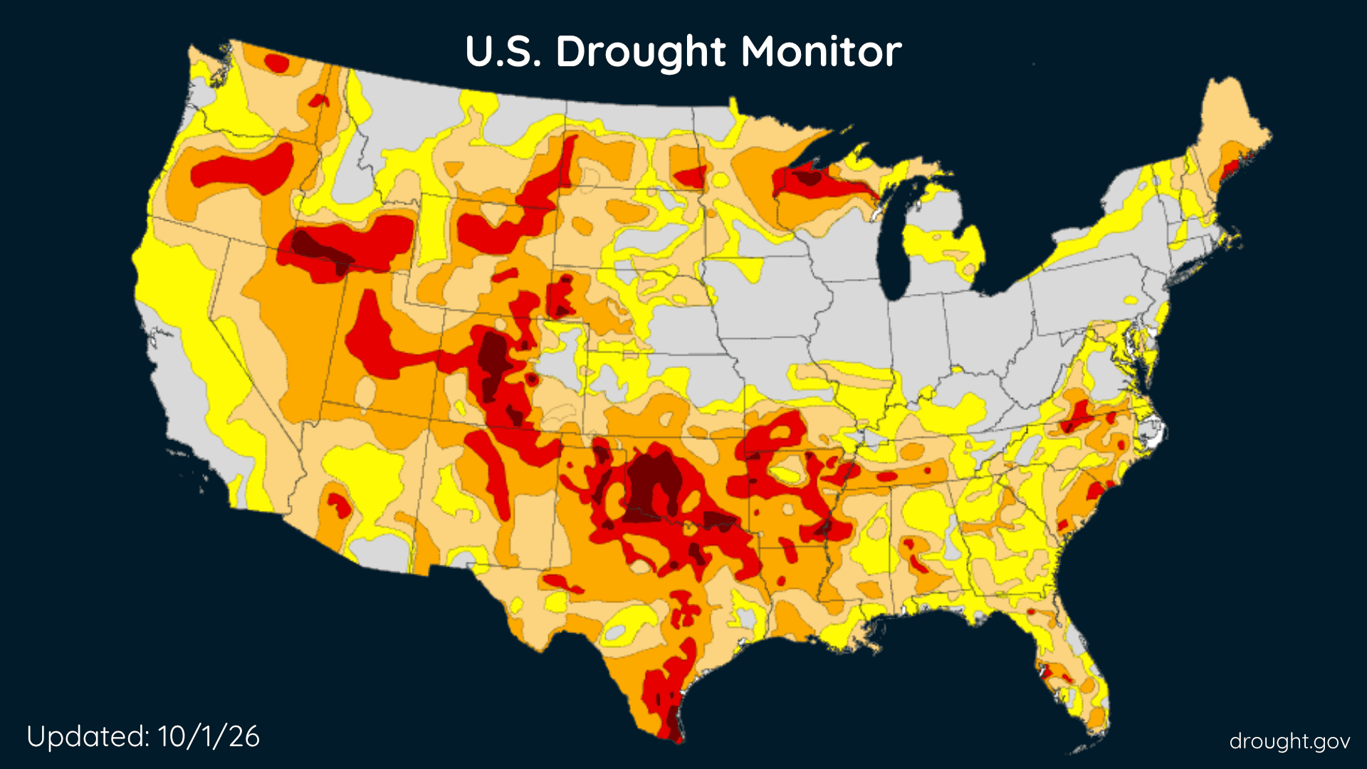 Latest Drought Conditions Across US