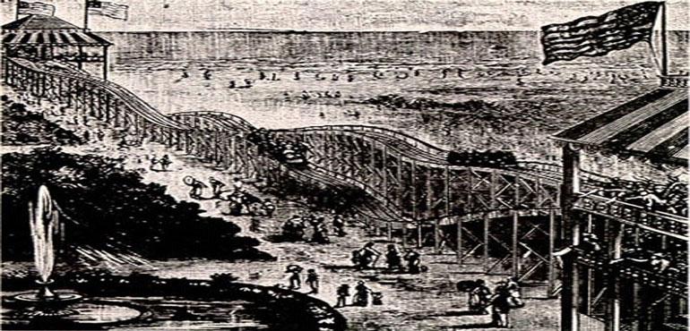 La Marcus Thompsons Switchback Railway (1884). (Wikimedia Commons)