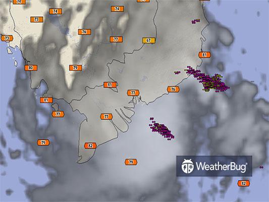 Typhoon Usagi is seen approaching Vietnam's southern coast early Sunday morning, November 25, 2018.