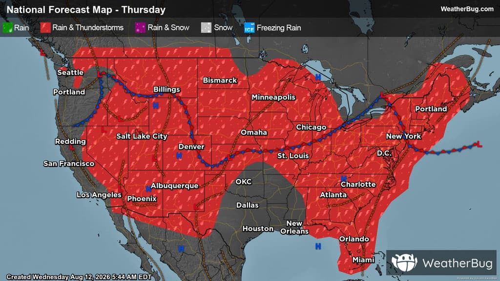Thursday's Weather Outlook