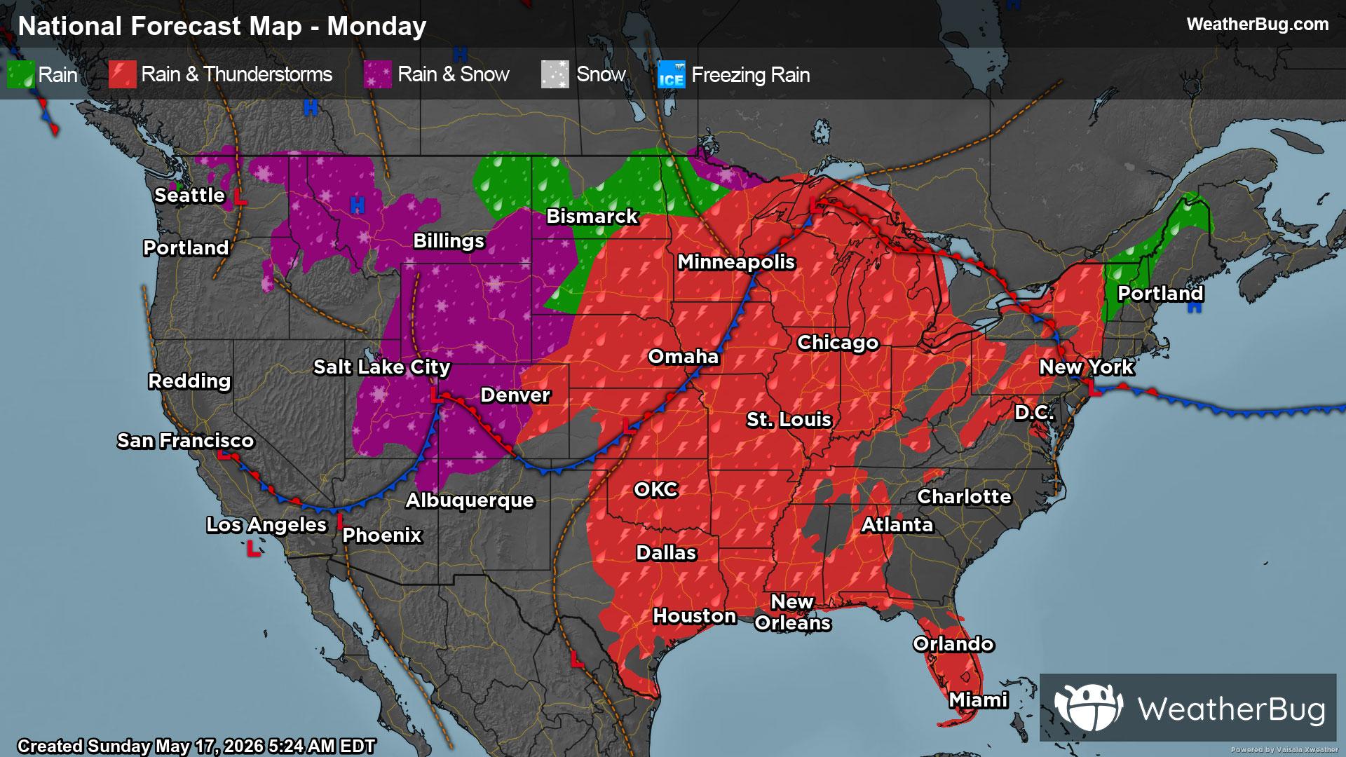 Monday's Weather Outlook