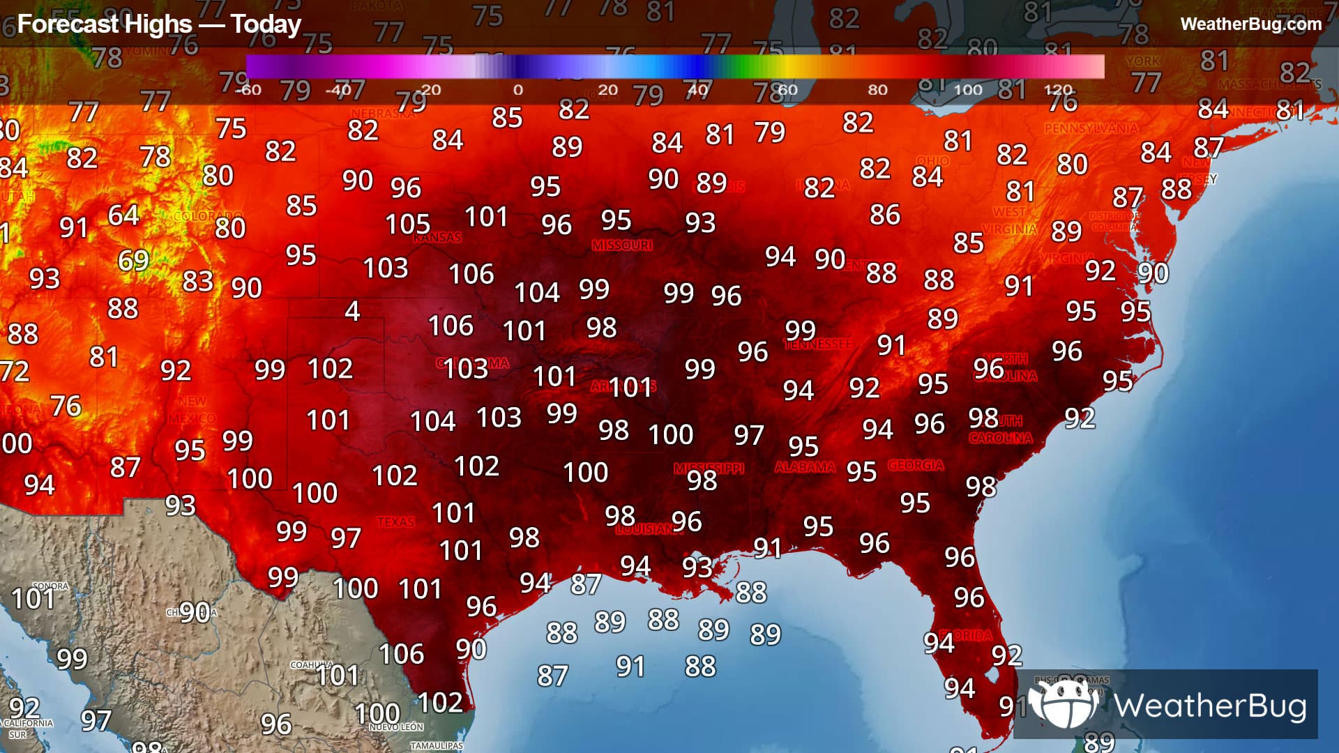 Today's High Temperature Outlook