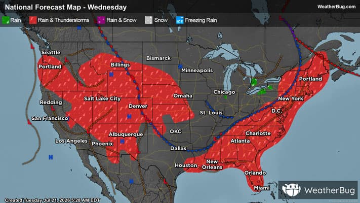 Wednesday's Weather Outlook