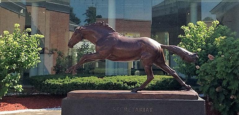Secretariat statue by John Skeaping at the National Museum of Racing and Hall of Fame in Saratoga, N.Y. (Wikimedia Commons)