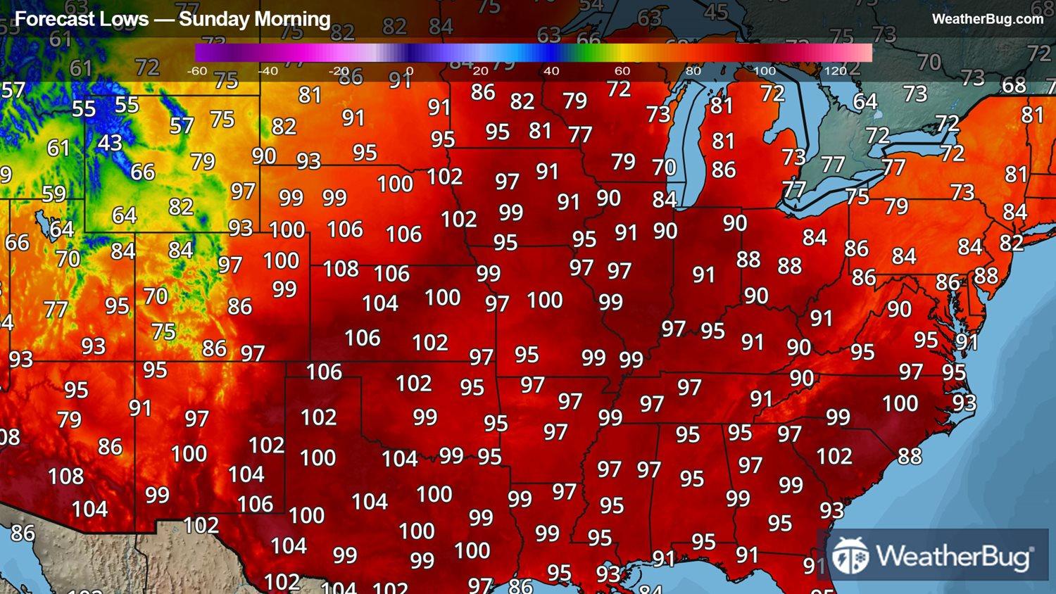 Tuesday's Forecast High Temperatures