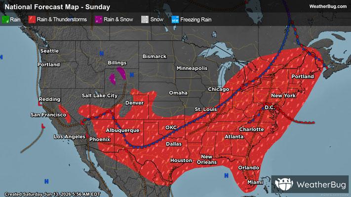 Sunday's Weather Outlook