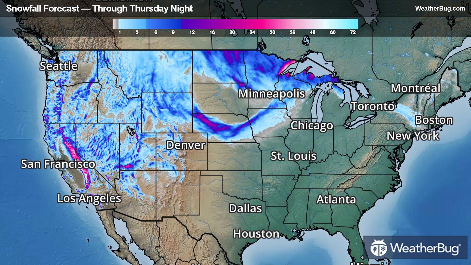 Snow Forecast through Thursday Night