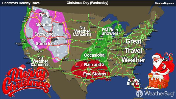 Christmas Travel Outlook for Today, December 25
