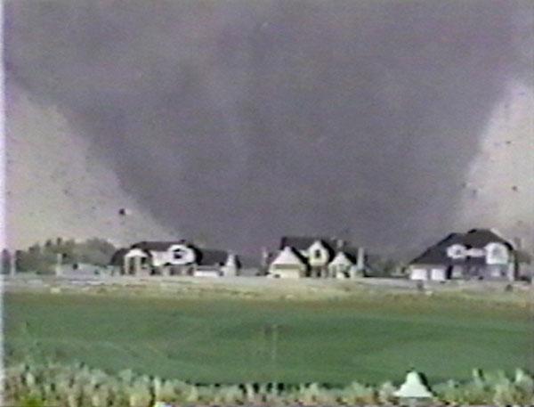 The monstrous F5 tornado located in Andover, Kansas, on April 26, 1991. (Courtesy of Andover resident Earl Evans)